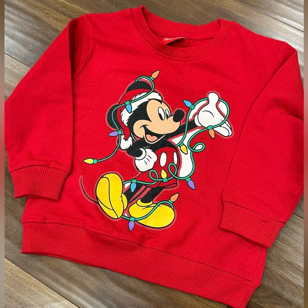 Disney Kids Red Mickey Mouse Sweatshirt Size 3t